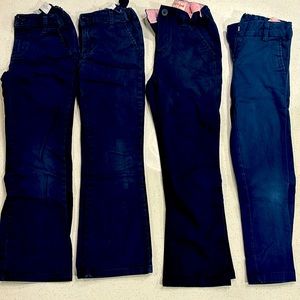 Size 6 - girls uniform pant lot. 4  cat and jack ( 3 flair and 1 skinny cut.)